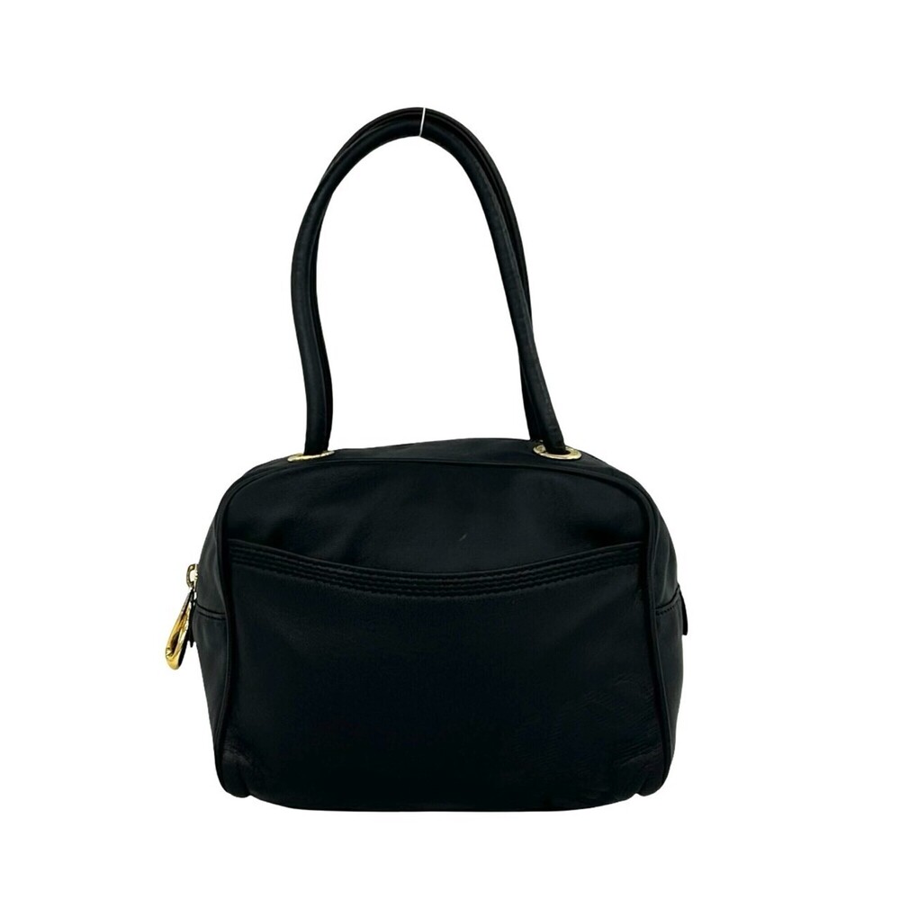 LOEWE Vintage Anagram Logo Engraved Nappa Leather Mini Handbag, Black, 28170